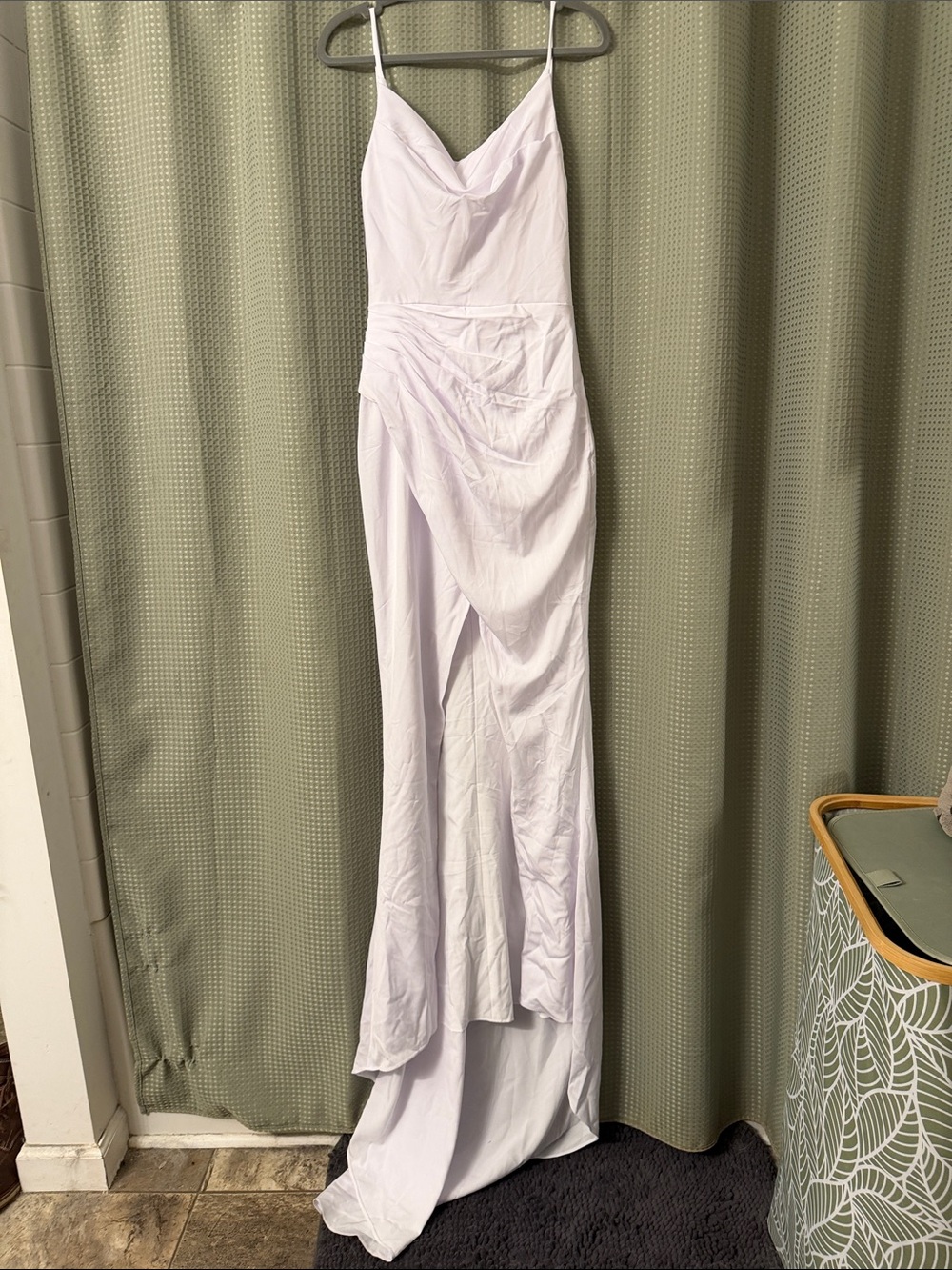 Elegant White Draped Spaghetti-Strap Jumpsuit